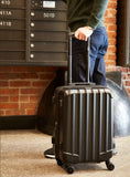 Genius Pack Expandable Hardside Carry On Luggage 22x14x9 Airline Approved Rolling Suitcase with Double Spinner Wheels, Ultra Light 21-Inch (Jet Black)