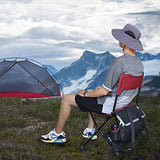 Zenree Portable Durable Folding Backpack Chair, Red - Perfect for Camping, Sporting Events, Campfires, Hiking, and Outdoor Recreation, Built in Pockets for Storage