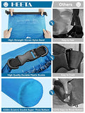 HEETA Dry Bag Waterproof for Women Men, Roll Top Lightweight Dry Storage Bag Backpack with Phone Case for Travel Swimming Boating Kayaking Paddle Board Camping Beach Accessories (Transparent Blue, 5L)