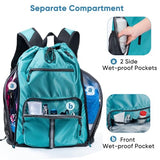VIGEGARI Large Beach Backpack Waterproof Sandproof - Customized Oversized Drawstring Pool Bag with Shoe Compartment for Toiletries, Towels, Gym, Travel