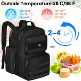 MATEIN Lunch Backpack for Men Work, 15.6 Inch Tactical Backpack with Lunch Compartment, Large Laptop Backpacks with Insulated Cooler Bag for Travel Beach Camping Picnic Hiking, Black