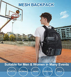 Busiuw Heavy Duty Mesh Backpack for Adults,Large Black Mesh Bag