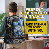 Batman Kids Backpack with Insulated Lunch Pocket for School & Travel