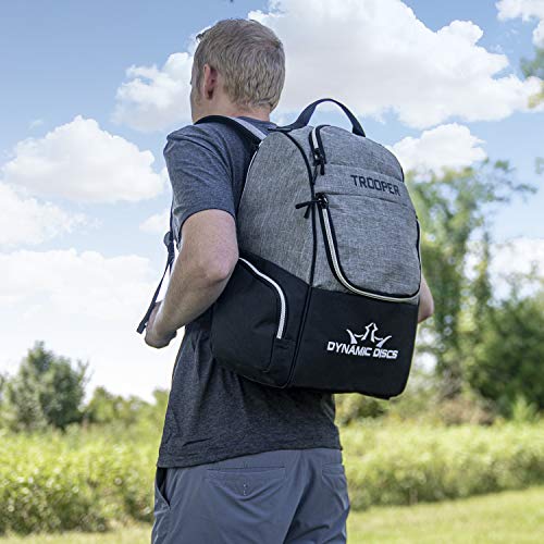 Dynamic Discs Trooper Disc Golf Bag - Beginner Frisbee Golf Backapack - Disc Bag for Men with 18+ Discs Capacity - Ideal Gifts and Accessories - Lightweight & Durable Backpacks (Heather Gray)
