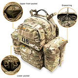 Akmax.cn MOLLE II Medium Tactical Backpack – Authentic Military Rucksack with ABS External Frame, Detachable Side Pouches & Modular Design for Heavy Loads (50L)