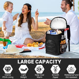 NECKORY Cooler Backpack, Lightweight and Large Capacity Soft Backpack Cooler, Leak Proof Bag for Men Women, Waterproof Insulated Lunch Bag Portable for Camping Traveling Hiking Office (Black)