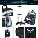 Meetbelify Backpack with Wheels for Boys Rolling Backpack Cute Carry on Backpack with Lunch Box for Elementary Student
