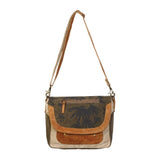 Myra Classic Flap-Over Messenger Bag - 11x10" Over Shoulder Purses for Women, Crossbody Bag, 24" Strap, Canvas and Leather Crossbody Purses for Women, Satchel for Everyday Use, Travel, Errands, Work