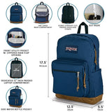 JanSport NCAA Officially Licensed Backpack, Michigan Wolverines, Right Pack with Padded 15-Inch Laptop Sleeve, Spacious Computer Bag, Durable Daypack with Bottle Pocket & Haul Handle, Navy