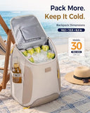 MATEIN HER Cooler Backpack for Women with Hook-and-Loop Top Lid, Leakproof Backpack Cooler 30 Cans with Insulated Can Sleeves, Waterproof Soft Lunch Bag for Beach Picnic Camping Travel Fits 17" Laptop