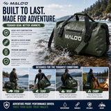 Malo’o Waterproof Dry Duffel, Heavy-Duty Roll Top Waterproof Gear Bag with Shoulder Strap & Molle Loops, Marine Duffel for Kayaking, Boating, Camping, Beach & Travel, Black, 60L