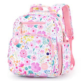 mibasies Kids Backpack for Girls: Girls Backpack 5-8 - Kindergarten Elementary School Bookbag for Girl - Flower Pink