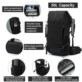 Hiking Backpack,40L to 50L Extra Large Capacity Hiking Bag,Internal Frame Camping Backpack,Upgraded X-PAC Lightweight Sport Daypack Travel Backpack Fit For Mountain Climbing Camping(Black)