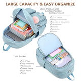 Laptop Backpack 15.6 Inch Kids Elementary Middle High School Bag College Backpacks Anti Theft Travel Back Pack Large Bookbags for Teens Girls Women Students (Blue)