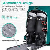 SEMSTY Ski Boot Bag, 55L Waterproof Ski and Snowboard Boots Travel Backpack for Skis, Snowboard, Ski Helmet, Goggles, Gloves & Accessories (Lake Blue)