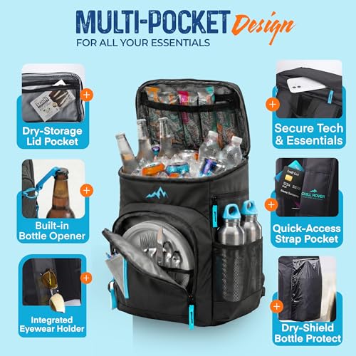 Cooler Backpack Insulated Waterproof 22 Hours Cold, Backpack Coolers Insulated Leak Proof Holds 56cans, Lightweight & Portable Ice Chest - Camping Beach, Ice Chest Cooler Leakproof