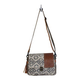 Myra Bag Spell Bound Messenger Bag Upcycled Cotton & Leather S-2875