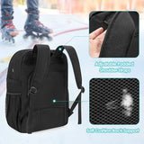 GOBUROS Skate Bag Fits Shoes Up to Us Mens 13, Roller Skate Backpack with Multi Accessory Pockets, Inline Skate Bag for Men And Women, Black