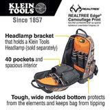 Klein Tools 62800BPCAMO Backpack Tool Bag, Tradesman Pro Extra-Large 40-Pocket Jobsite Camo Tool Backpack with Molded Bottom, Charging Port