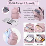 Bansusu 3Pcs Light Blue Kids Backpack for Teen Girls with Lunchbox, Blue Girls Backpack Multi-Pocket Casual School Bag, Blue