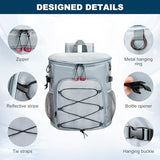 Karamagic Cooler Backpack 30 Cans,Portable Backpack Coolers Insulated Leak Proof,Made with Water-Resistant 900D Oxford Lightweight Cooler Bag for 12h Hot/Cold Retention (Lightgrey(900D))