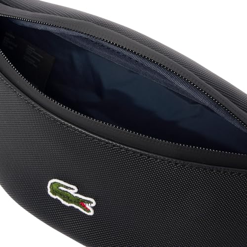 Lacoste Mens Unisex LCST Zippered Belt Bag, Black, One Size