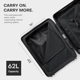 July Carry On Max Expandable - 21.5" Airline Approved Carry On Luggage with Travel Tote, Rolling Suitcase for Men & Women - TSA Lock Spinner Suitcase, Silent Wheels, Expansion Zip - Dark Brown