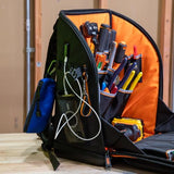 Klein Tools 62482 Tool Backpack, Tool-Station Pro Heavy-Duty Organizer with 27 Pockets, Large Interior, Molded Bottom, Electrician Tool Bag