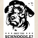 CafePress Obey The Schnoodle Propaganda Tote Bag Reusable Natural Beige Canvas Shopping Bag