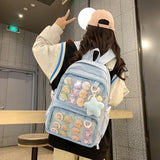 Lifelix School Backpack for Girls Ita Bag with Pin Display Insert Cute Anime Backpack for Students (Blue)