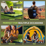 FUN PAC Camping Sleeping Pad, Ultralight Camping Mat with Pillow, Built-in Foot Pump Inflatable Sleeping Pads Compact for Camping Backpacking Hiking Traveling Tent,Single,Green