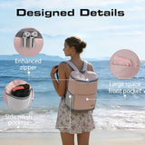 Insulated Cooler Backpack Small- Leak Proof Backpack Cooler 30 Cans, Waterproof Lightweight Cooler Bag for 12h Hot/Cold Retention - Portable Soft Cooler for Travel, Camping, Beach, Lunch-Pink