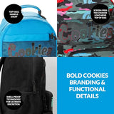 Cookies Escobar Smell Proof Backpack – Odor-Blocking Travel Bag with Laptop Sleeve, Front Camo Pocket & Side Bottle Holders – Durable Streetwear Backpack for Work & Everyday Use – Green Camo