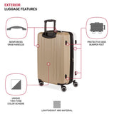 SwissGear Duet Expandable Luggage, Hard Shell Medium Luggage with Spinner Wheels