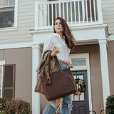 S-ZONE Women Vintage Genuine Leather Shoulder Tote Bag Large Work Handbag Purse