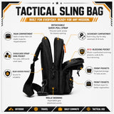 Wotony RFID Blocking Tactical Crossbody Bag for Men - Durable EDC Sling Shoulder Bag with Multi-Pocket Storage
