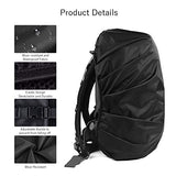 LAMA 2 Pack Waterproof Rain Cover for Backpack, Reflective Rucksack Rain Cover for Anti-Dust/Anti-Theft/Bicycling/Hiking/Camping/Traveling, M Size (for 30L-40L Backpack), 2 Pcs Black