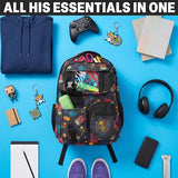 Get Trend One Piece Kids Backpack for Boys, 18 inch Book Bag with Adjustable Padded Straps, Travel School Bag, Anime Gifts (Black One Piece)