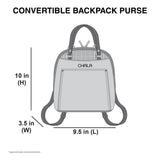 CHALA Convertible Backpack Purse - Women Convertible Shoulder Purse with Adjustable Strap - Daisy - Gray