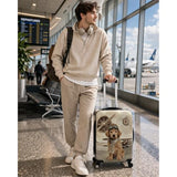 World Traveler Chariot Aviator Pup Dog Lover 20-Inch Carry-On Hardside Expandable Spinner Luggage with TSA Lock