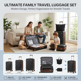 Rosamo 5 Piece Luggage Set Expandable Hardside, 20/24/28in Suitcases with Matching Travel Bags, 22x14x9 Airline Approved Carry On, TSA Lock, Spinner Wheels, ABS+PC