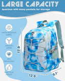 BLUEFAIRY Middle High School Backpack for Boys Girls Large Bookbag with Laptop Compartment Back to School Book Bags for Teens Teenagers Mochilas Escolares para Niños Niñas (Sky Blue/Gray, Tie-Dye)