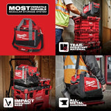 Milwaukee bag tool Milwaukee 48-22-8321 Tool Bag, 9.6 in W, 15 in D, 12.2 in H, 2 -Pocket, Polyester, Black/Red