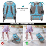 Tilami Rolling Backpack for Kids 18 inch Boys and Girls Laptop Backpack,Blue