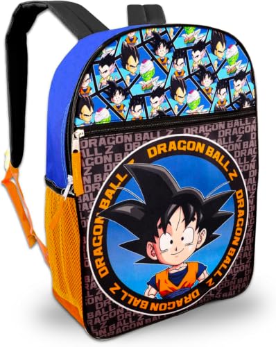 Dragon Ball Z Goku Backpack and Lunch Box Set for Boys School Bundle + More