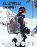 Lendolk Ski Boot Bag Ski and Snowboard Boots Backpack for Ski 60L Vacuum Travel Backpacks with Pump Waterproof Snowboard Boot Bagfor Helmet, Goggles, Gloves, Skis, Snowboard & Accessories(Grey)