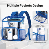 MIER Small Clear Backpack for School and Stadium Events, 12 Inch Blue