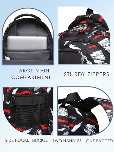 BLUEFAIRY Kids Backpacks for Boys Girls Ages 6-8 8-10 10-12 Elementary Middle School Backpack 17 Inch Back to School Bookbag with Laptop Compartment Mochilas Escolares para Niños Niñas (Coal Black)