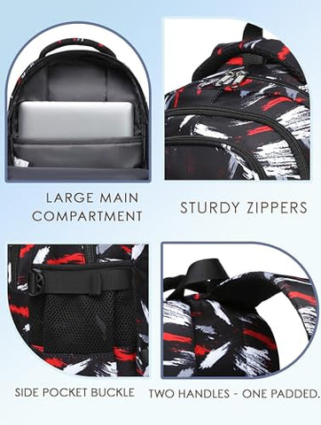 BLUEFAIRY Kids Backpacks for Boys Girls Ages 6-8 8-10 10-12 Elementary Middle School Backpack 17 Inch Back to School Bookbag with Laptop Compartment Mochilas Escolares para Niños Niñas (Coal Black)