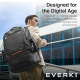 EVERKI ContemPRO 117 42L Laptop Backpack – Business Travel Backpack Carry On Flight Approved for Gaming Laptop & Travel Essentials with Water-Resistant Rain Cover, Fits Laptops up to 18.4" – Black